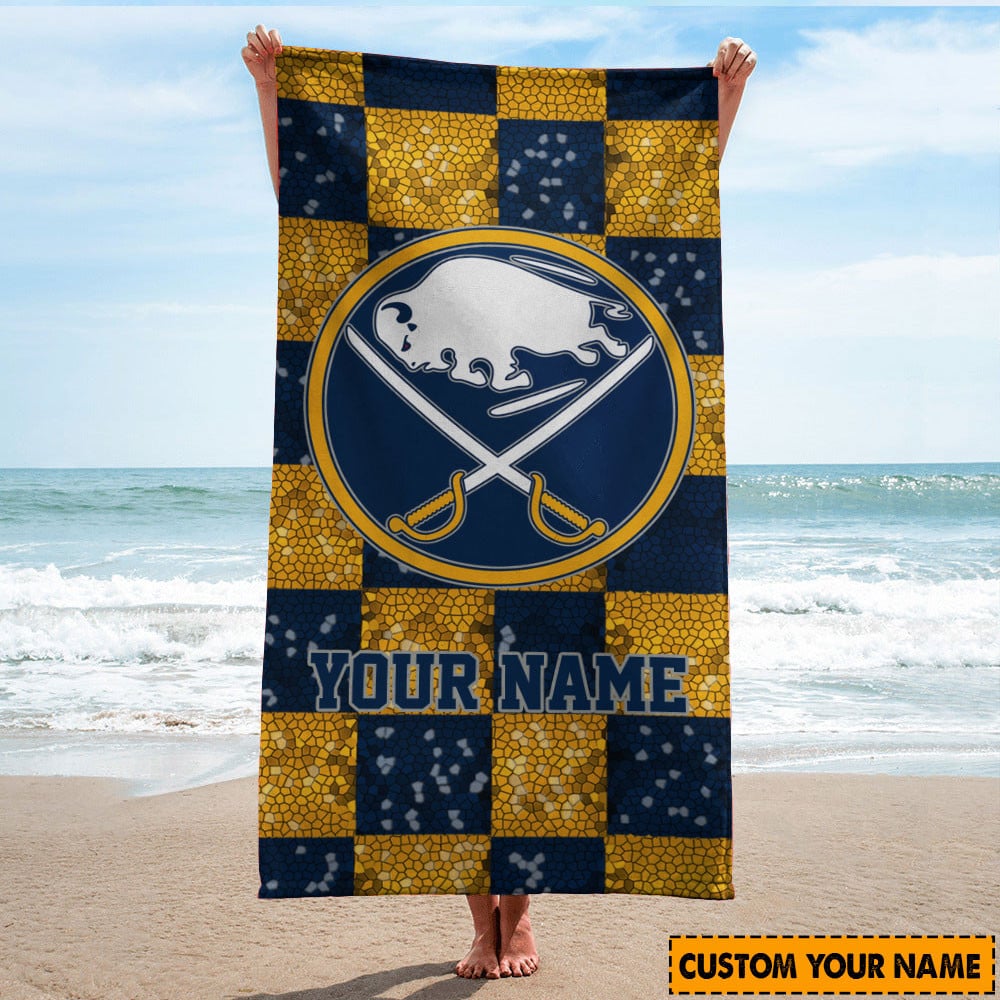 LIMITED EDITION - NEW CUSTOMIZED NHL28 BFS BUFFALO SABRES BEACH & BATH TOWEL