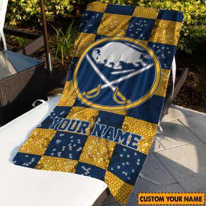 LIMITED EDITION - NEW CUSTOMIZED NHL28 BFS BUFFALO SABRES BEACH & BATH TOWEL