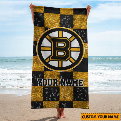 LIMITED EDITION - NEW CUSTOMIZED NHL02 BTB BOSTON BRUINS BEACH & BATH TOWEL