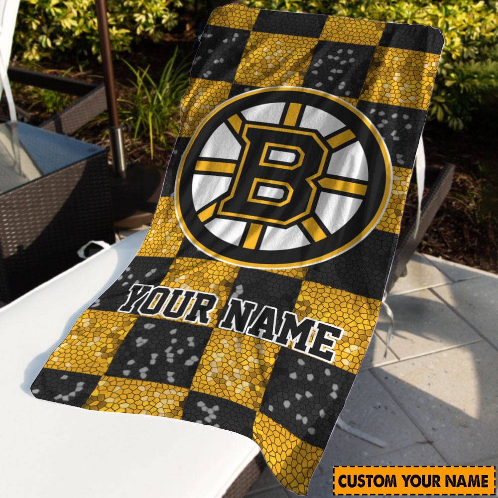 LIMITED EDITION - NEW CUSTOMIZED NHL02 BTB BOSTON BRUINS BEACH & BATH TOWEL