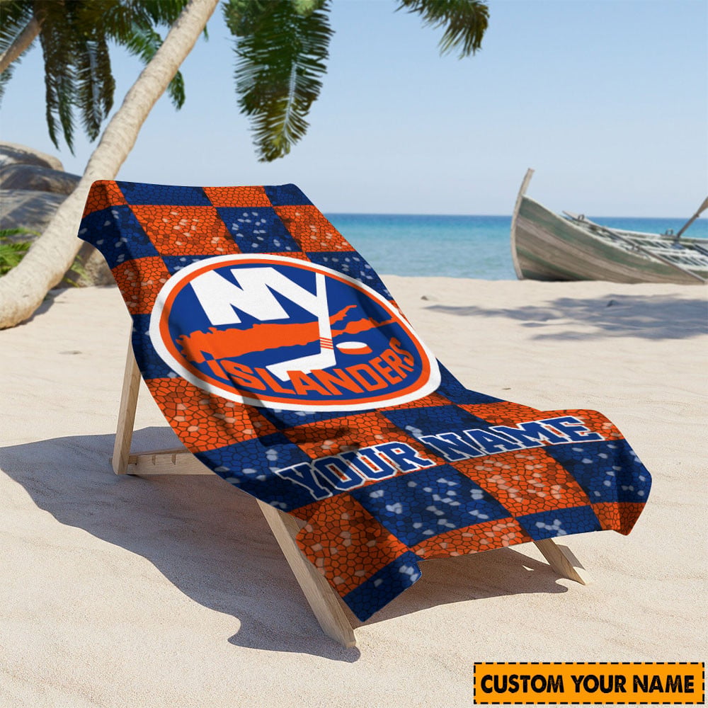 LIMITED EDITION - NEW CUSTOMIZED NHL25 NYI NEW YORK ISLANDERS BEACH & BATH TOWEL