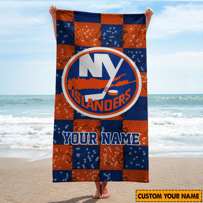 LIMITED EDITION - NEW CUSTOMIZED NHL25 NYI NEW YORK ISLANDERS BEACH & BATH TOWEL