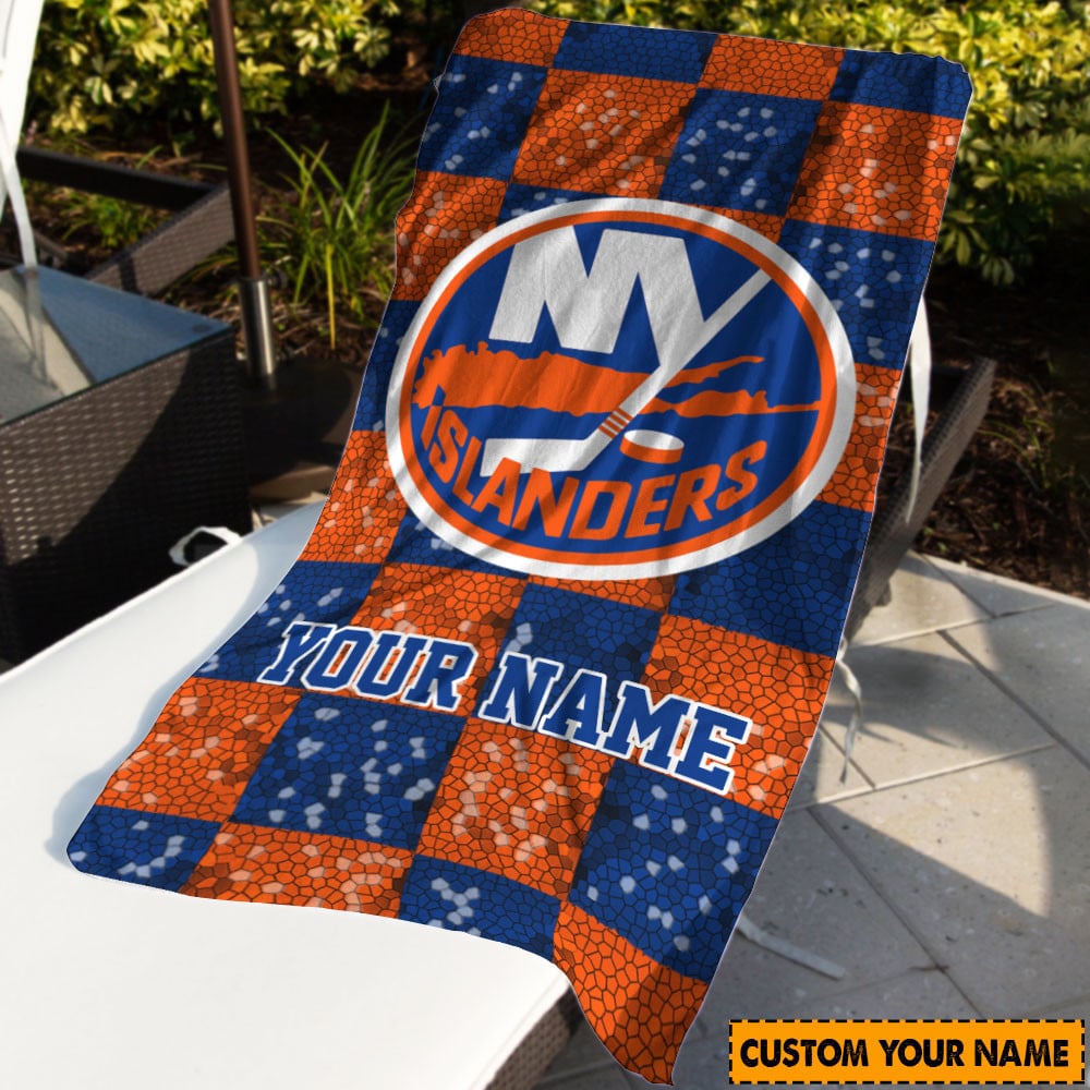 LIMITED EDITION - NEW CUSTOMIZED NHL25 NYI NEW YORK ISLANDERS BEACH & BATH TOWEL