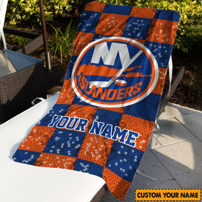 LIMITED EDITION - NEW CUSTOMIZED NHL25 NYI NEW YORK ISLANDERS BEACH & BATH TOWEL
