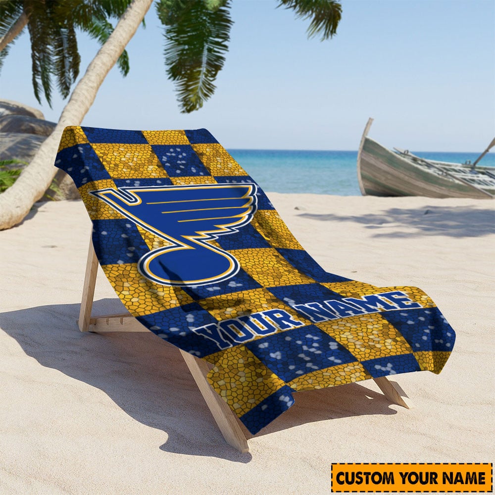 LIMITED EDITION - NEW CUSTOMIZED NHL14 SLB ST. LOUIS BLUES BEACH & BATH TOWEL