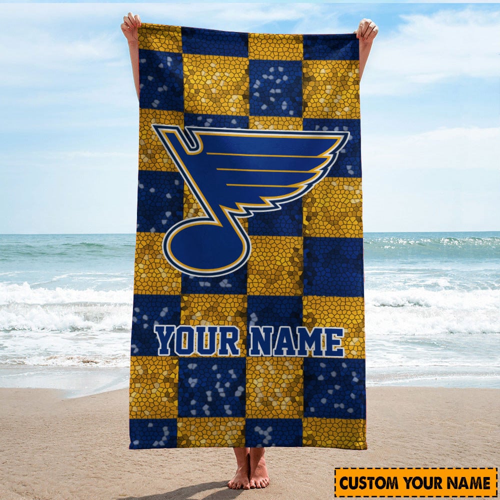 LIMITED EDITION - NEW CUSTOMIZED NHL14 SLB ST. LOUIS BLUES BEACH & BATH TOWEL