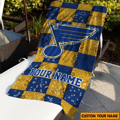 LIMITED EDITION - NEW CUSTOMIZED NHL14 SLB ST. LOUIS BLUES BEACH & BATH TOWEL