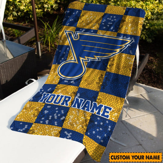 LIMITED EDITION - NEW CUSTOMIZED NHL14 SLB ST. LOUIS BLUES BEACH & BATH TOWEL