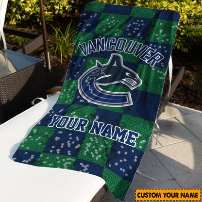 LIMITED EDITION - NEW CUSTOMIZED NHL19 VCC VANCOUVER CANUCKS BEACH & BATH TOWEL