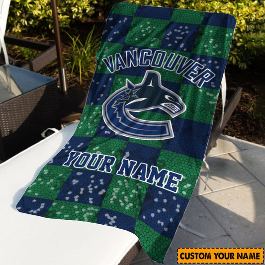 LIMITED EDITION - NEW CUSTOMIZED NHL19 VCC VANCOUVER CANUCKS BEACH & BATH TOWEL