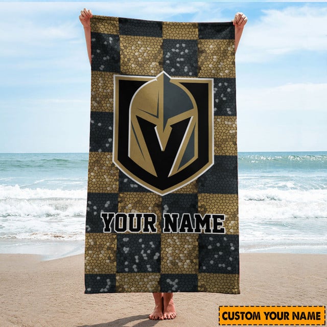 LIMITED EDITION - NEW CUSTOMIZED NHL04 VGK VEGAS GOLDEN KNIGHTS BEACH & BATH TOWEL