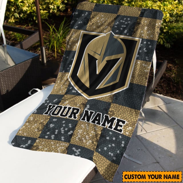 LIMITED EDITION - NEW CUSTOMIZED NHL04 VGK VEGAS GOLDEN KNIGHTS BEACH & BATH TOWEL