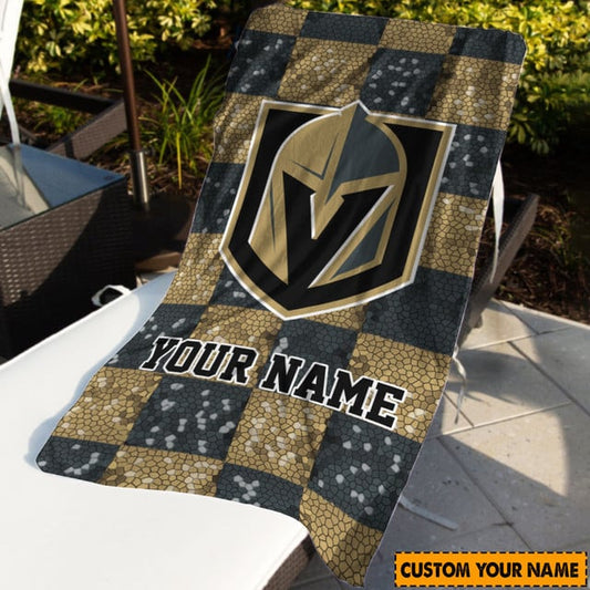 LIMITED EDITION - NEW CUSTOMIZED NHL04 VGK VEGAS GOLDEN KNIGHTS BEACH & BATH TOWEL