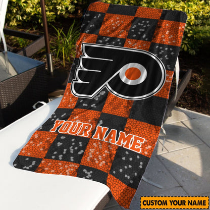LIMITED EDITION - NEW CUSTOMIZED NHL27 PPF PHILADELPHIA FLYERS BEACH & BATH TOWEL