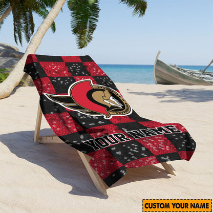 LIMITED EDITION - NEW CUSTOMIZED NHL29 OSN OTTAWA SENATORS BEACH & BATH TOWEL