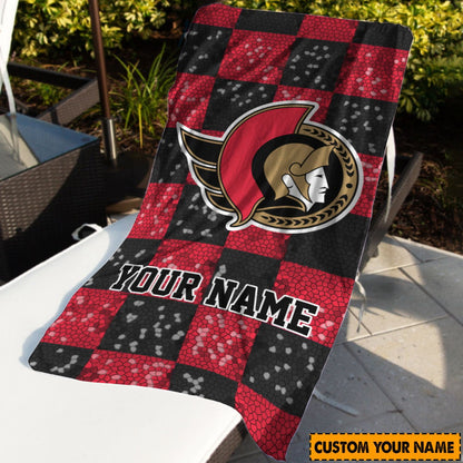 LIMITED EDITION - NEW CUSTOMIZED NHL29 OSN OTTAWA SENATORS BEACH & BATH TOWEL