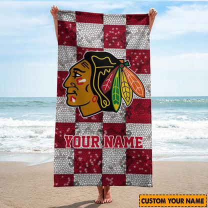 LIMITED EDITION - NEW CUSTOMIZED NHL08 CBH CHICAGO BLACKHAWKS BEACH & BATH TOWEL