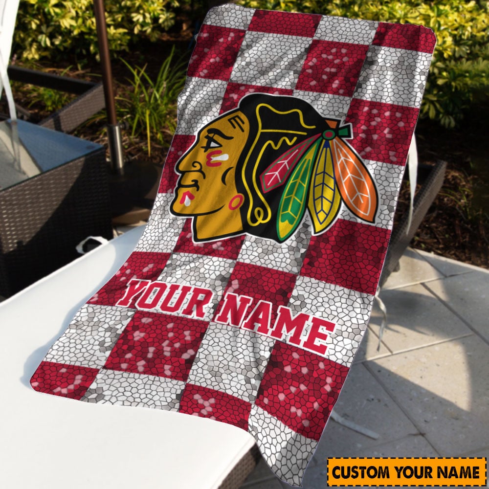 LIMITED EDITION - NEW CUSTOMIZED NHL08 CBH CHICAGO BLACKHAWKS BEACH & BATH TOWEL