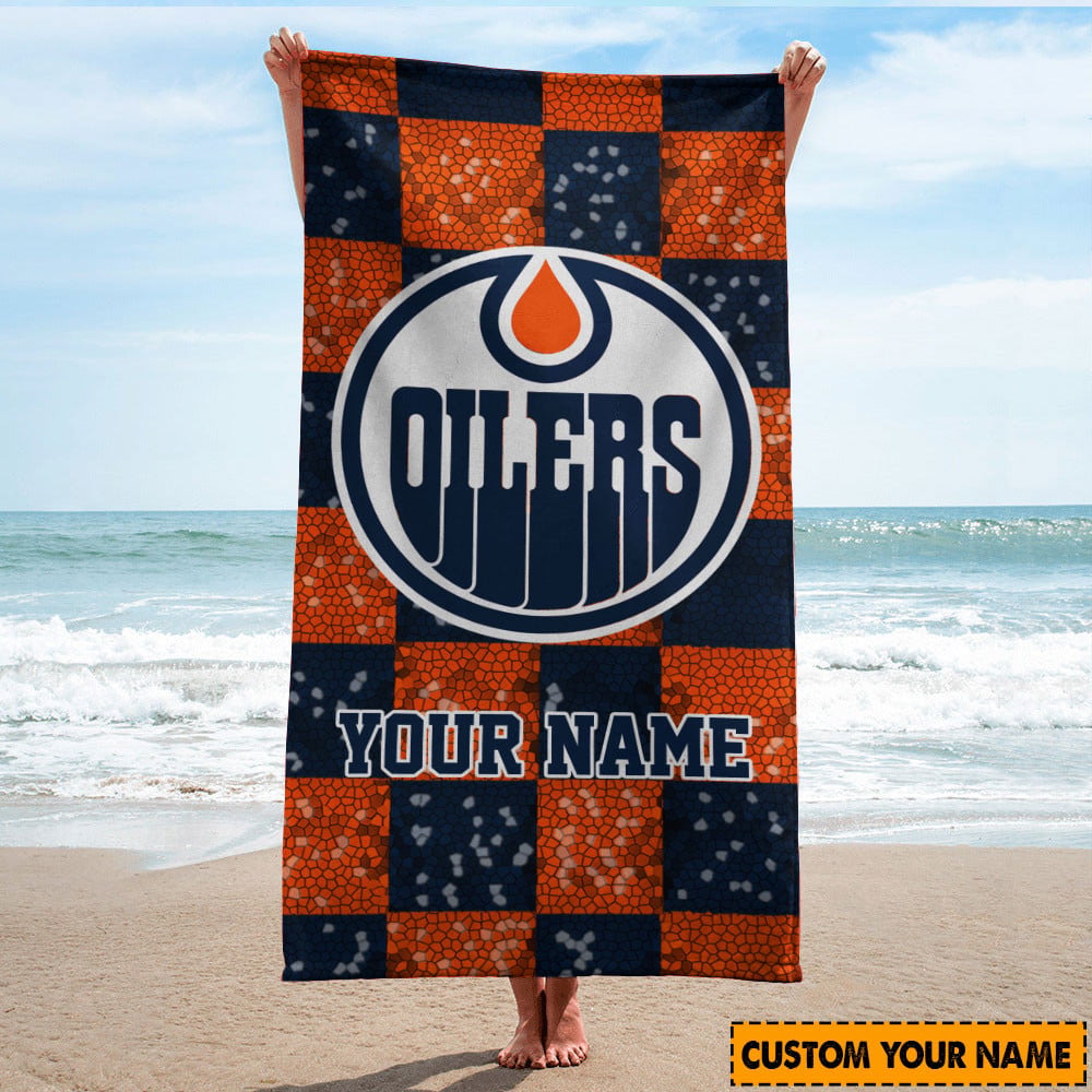 LIMITED EDITION - NEW CUSTOMIZED NHL03 EMO EDMONTON OILERS BEACH & BATH TOWEL