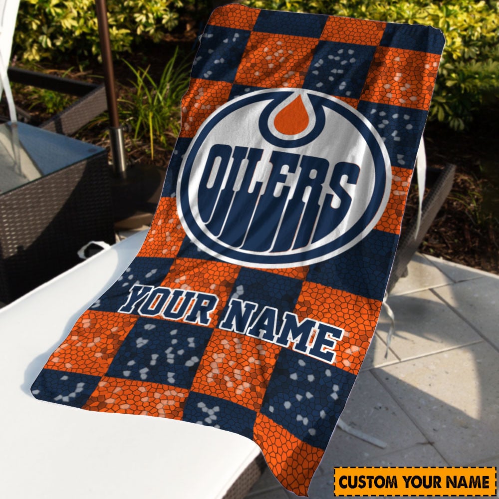LIMITED EDITION - NEW CUSTOMIZED NHL03 EMO EDMONTON OILERS BEACH & BATH TOWEL