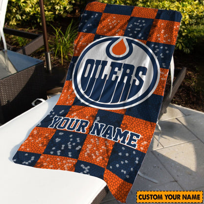 LIMITED EDITION - NEW CUSTOMIZED NHL03 EMO EDMONTON OILERS BEACH & BATH TOWEL