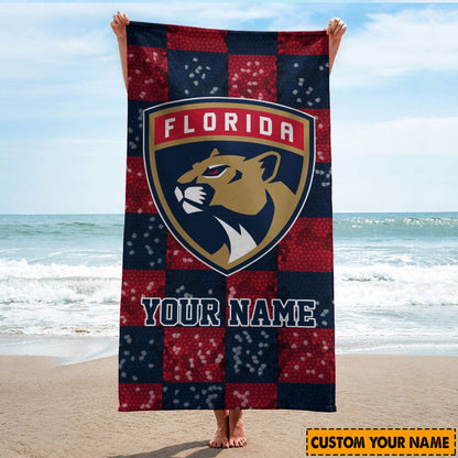 LIMITED EDITION - NEW CUSTOMIZED NHL01 FPT FLORIDA PANTHERS BEACH & BATH TOWEL
