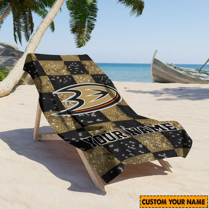 LIMITED EDITION - NEW CUSTOMIZED NHL09 AHD ANAHEIM DUCKS BEACH & BATH TOWEL