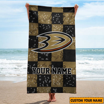 LIMITED EDITION - NEW CUSTOMIZED NHL09 AHD ANAHEIM DUCKS BEACH & BATH TOWEL