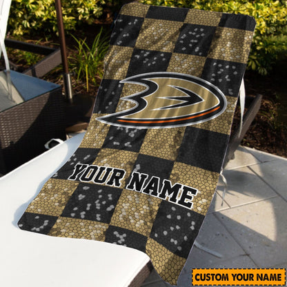 LIMITED EDITION - NEW CUSTOMIZED NHL09 AHD ANAHEIM DUCKS BEACH & BATH TOWEL