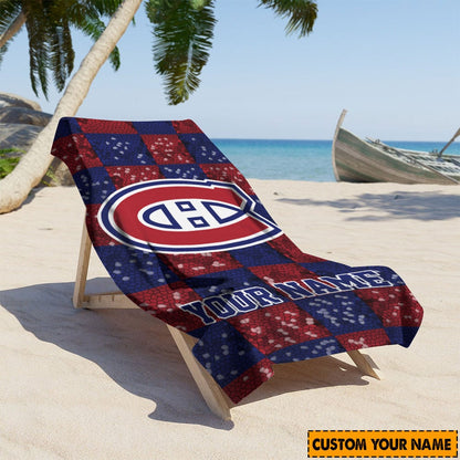 LIMITED EDITION - NEW CUSTOMIZED NHL11 MCD MONTREAL CANADIENS BEACH & BATH TOWEL