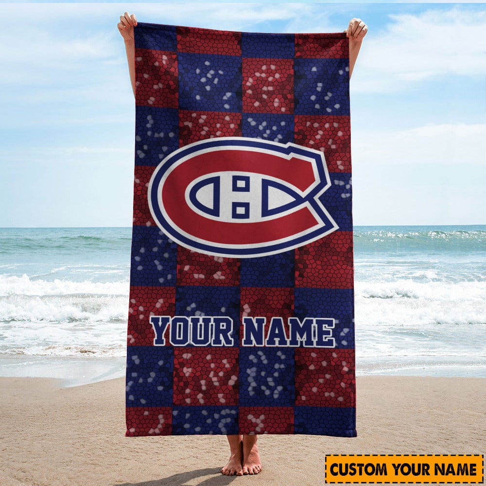 LIMITED EDITION - NEW CUSTOMIZED NHL11 MCD MONTREAL CANADIENS BEACH & BATH TOWEL