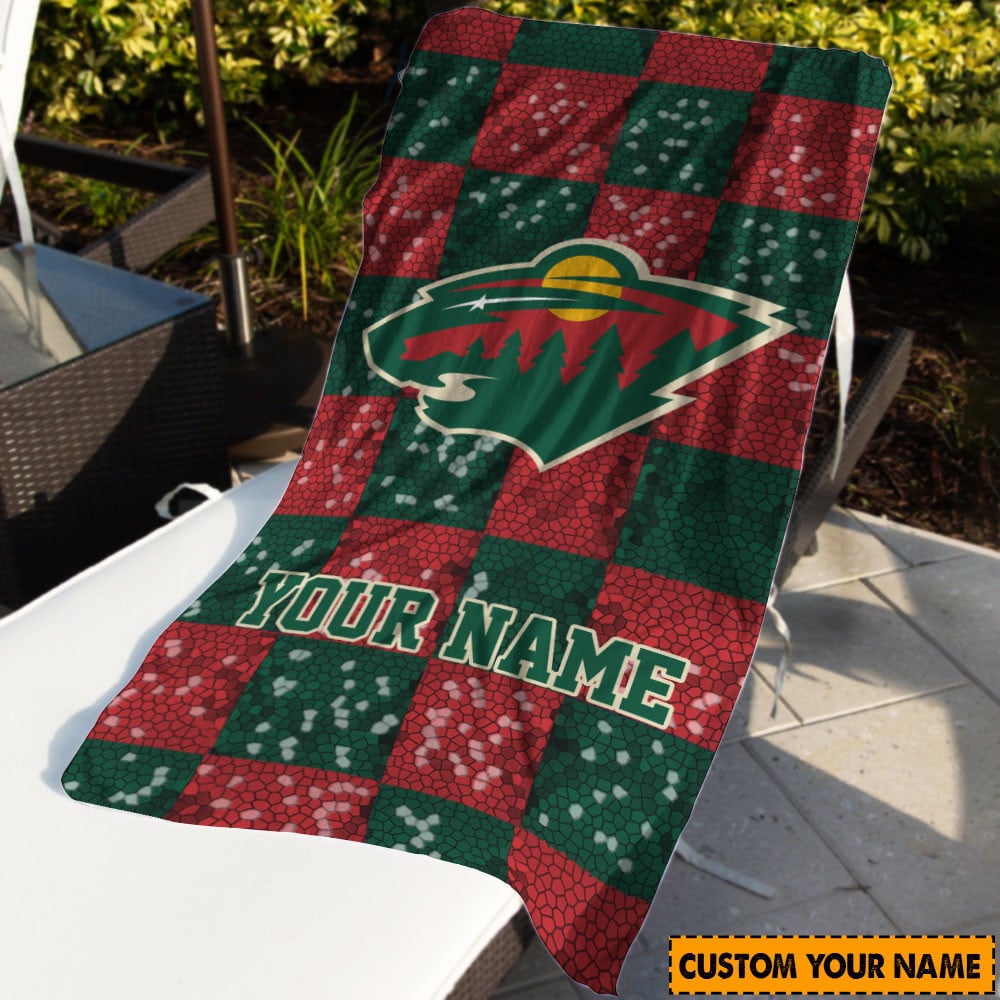 LIMITED EDITION - NEW CUSTOMIZED NHL13 MNW MINNESOTA WILD BEACH & BATH TOWEL
