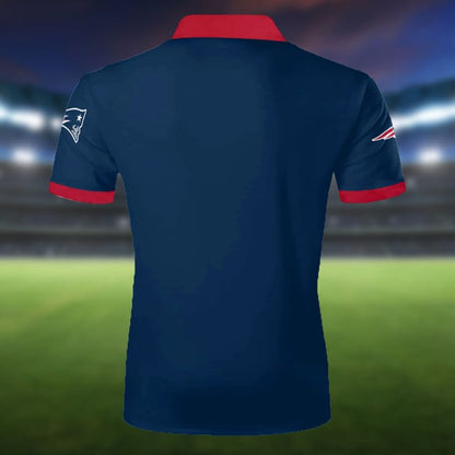 LIMITED EDITION - NEW CUSTOMIZED NFL27 NEP NEW ENGLAND PATRIOTS ZIP POLO SHIRT