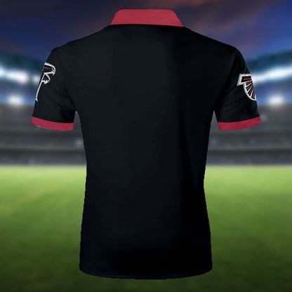 LIMITED EDITION - NEW CUSTOMIZED NFL18 ATF ATLANTA FALCONS ZIP POLO SHIRT