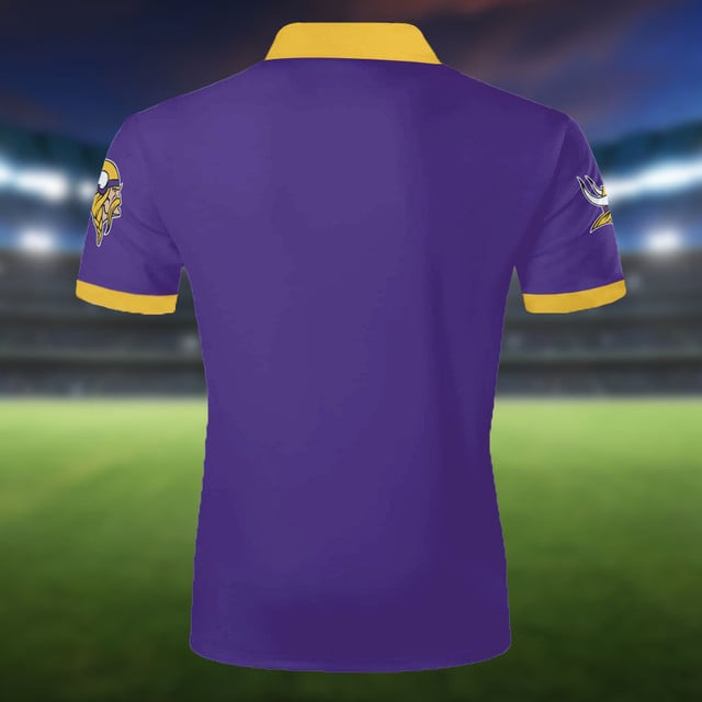 LIMITED EDITION - NEW CUSTOMIZED NFL05 MVK MINNESOTA VIKINGS ZIP POLO SHIRT