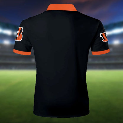 LIMITED EDITION - NEW CUSTOMIZED NFL16 CCB CINCINNATI BENGALS ZIP POLO SHIRT