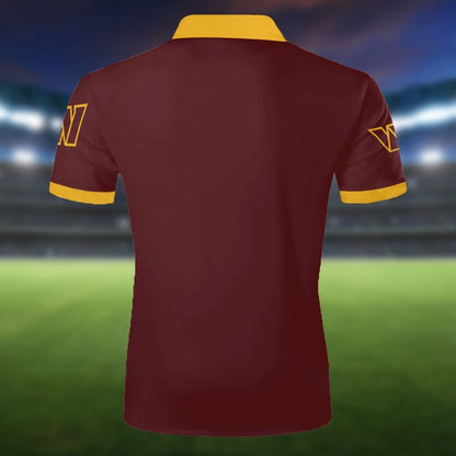 LIMITED EDITION - NEW CUSTOMIZED NFL12 WTC WASHINGTON COMMANDERS ZIP POLO SHIRT