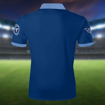 LIMITED EDITION - NEW CUSTOMIZED NFL31 TST TENNESSEE TITANS ZIP POLO SHIRT
