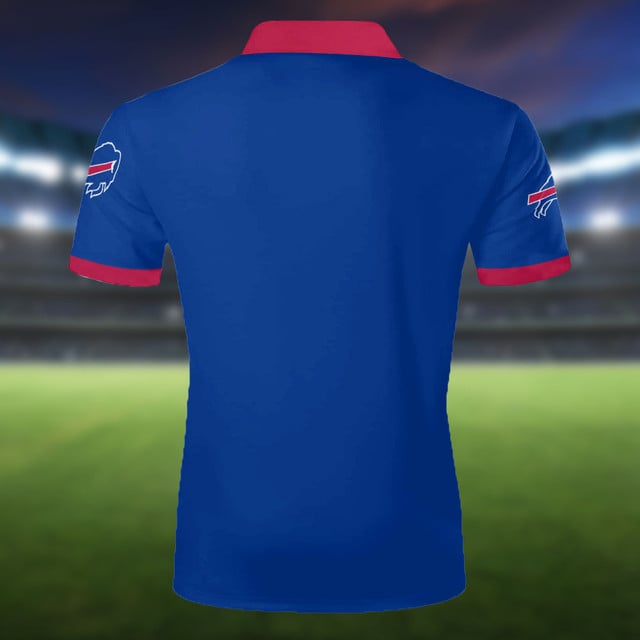 LIMITED EDITION - NEW CUSTOMIZED NFL03 BFB BUFFALO BILLS ZIP POLO SHIRT
