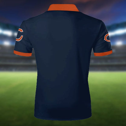 LIMITED EDITION - NEW CUSTOMIZED NFL26 CCB CHICAGO BEARS ZIP POLO SHIRT