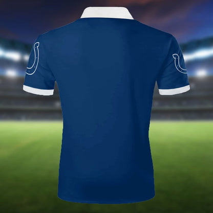 LIMITED EDITION - NEW CUSTOMIZED NFL17 IDC INDIANAPOLIS COLTS ZIP POLO SHIRT