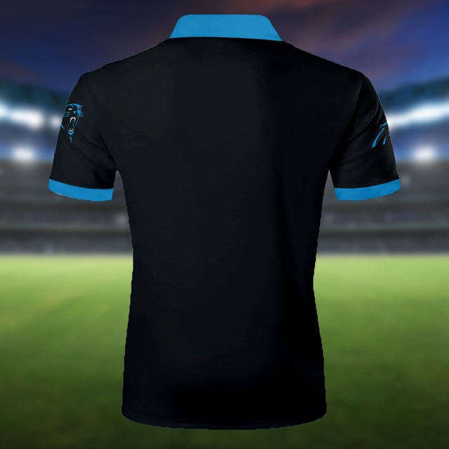 LIMITED EDITION - NEW CUSTOMIZED NFL23 CLP CAROLINA PANTHERS ZIP POLO SHIRT