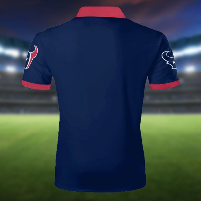 LIMITED EDITION - NEW CUSTOMIZED NFL15 HTT HOUSTON TEXANS ZIP POLO SHIRT