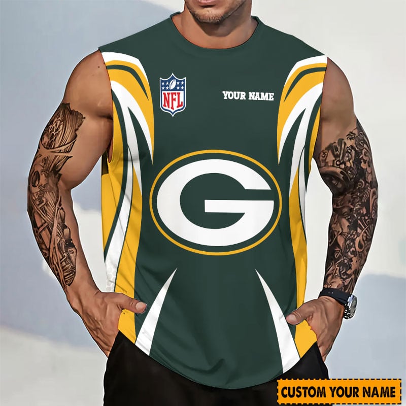 [SPECIAL OFFER] NEW CUSTOMIZED NFL08 GBP GREEN BAY PACKERS TANKTOP & GYM SHIRT