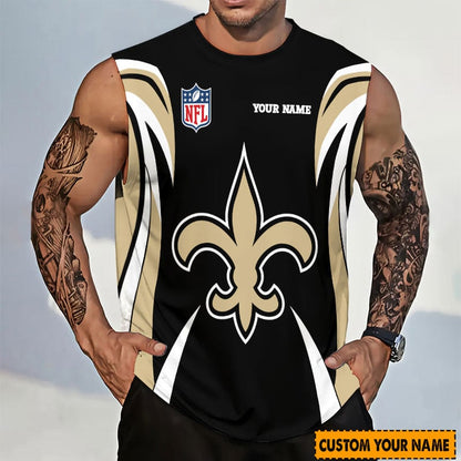 [SPECIAL OFFER] NEW CUSTOMIZED NFL24 NOS NEW ORLEANS SAINTS TANKTOP & GYM SHIRT