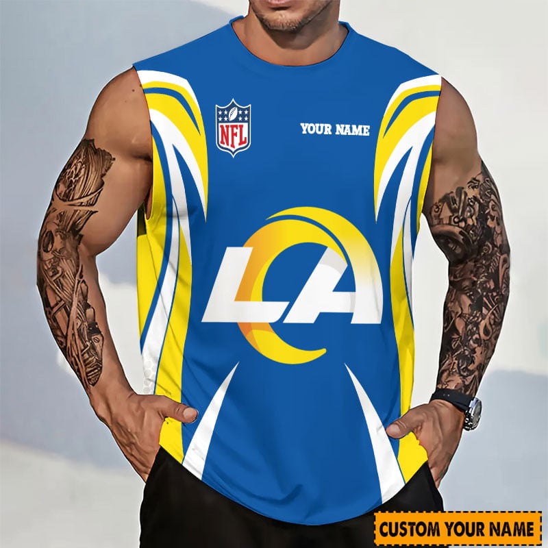 [SPECIAL OFFER] NEW CUSTOMIZED NFL22 LAR LOS ANGELES RAMS TANKTOP & GYM SHIRT