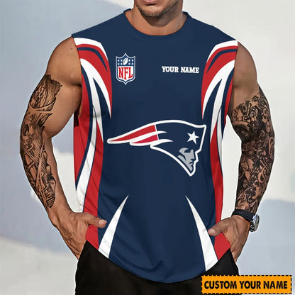 [SPECIAL OFFER] NEW CUSTOMIZED NFL27 NEP NEW ENGLAND PATRIOTS TANKTOP & GYM SHIRT