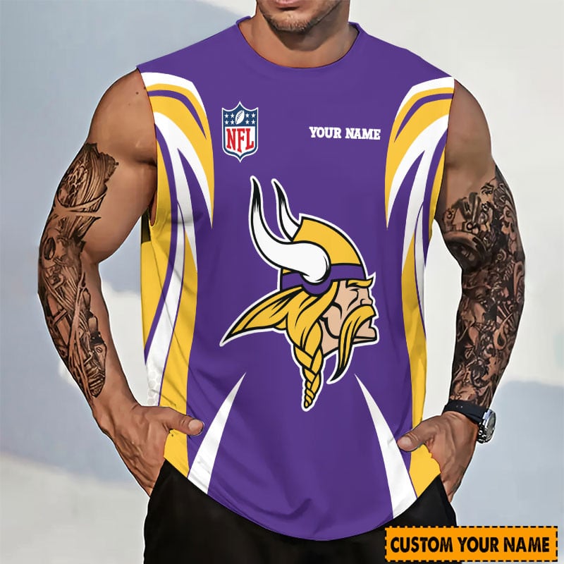 [SPECIAL OFFER] NEW CUSTOMIZED NFL05 MVK MINNESOTA VIKINGS TANKTOP & GYM SHIRT