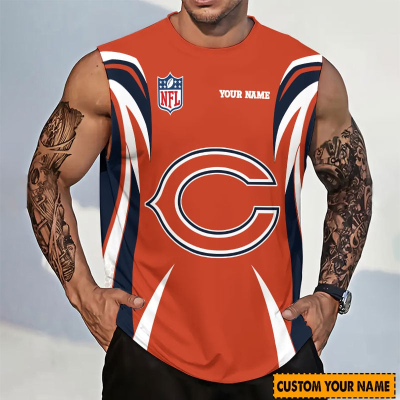 [SPECIAL OFFER] NEW CUSTOMIZED NFL26 CCB CHICAGO BEARS TANKTOP & GYM SHIRT
