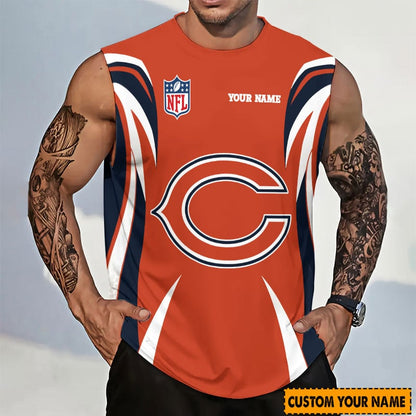 [SPECIAL OFFER] NEW CUSTOMIZED NFL26 CCB CHICAGO BEARS TANKTOP & GYM SHIRT